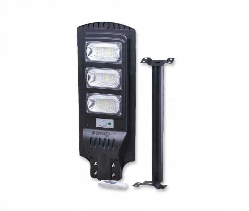 UN Gatvės LED saulės lempa 150W 12.6AH 6000K 3000LM + laikiklis