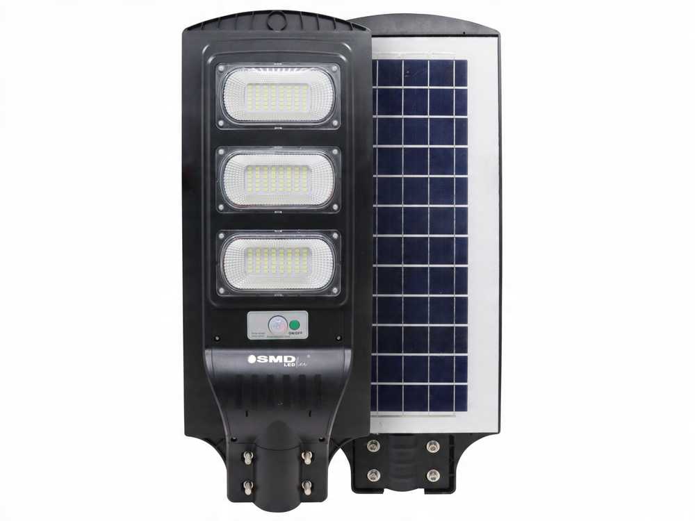 UN Gatvės LED saulės lempa 150W 12.6AH 6000K 3000LM + laikiklis