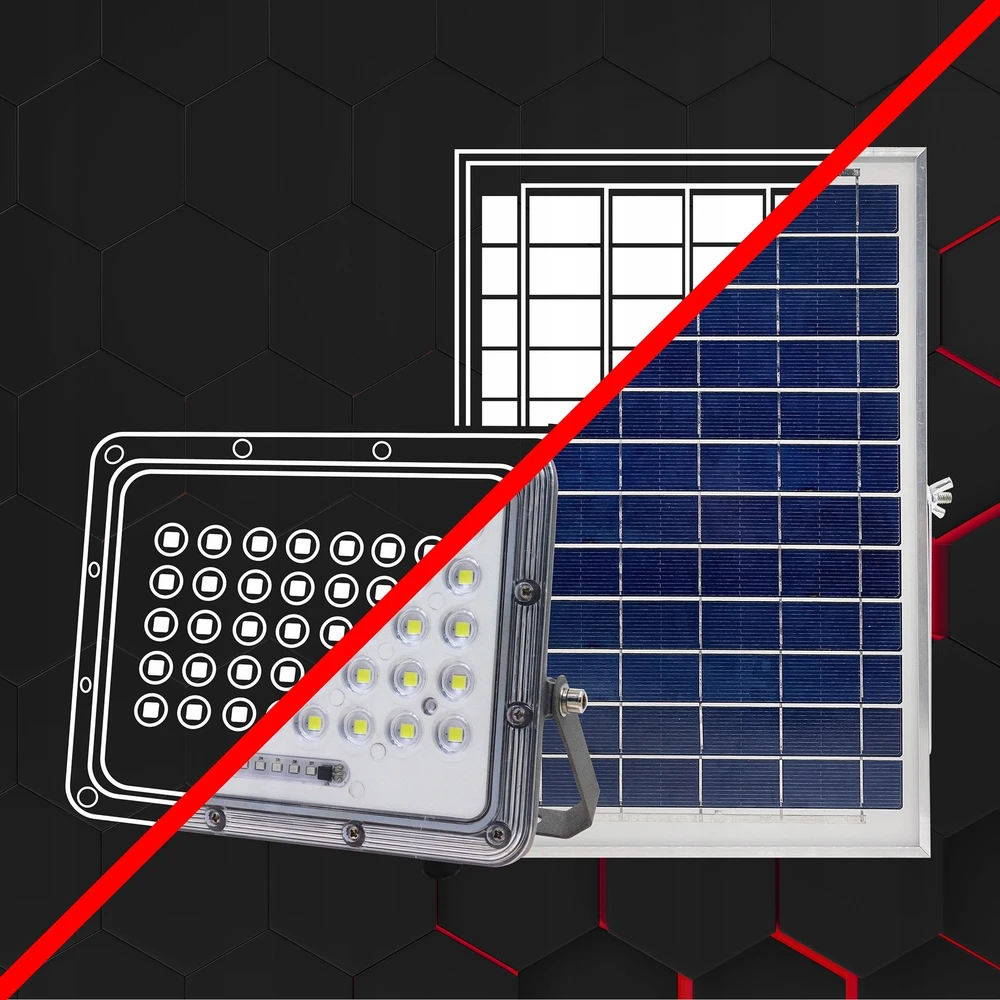 UN Prožektorius LED saulės 40W 6000K 1000LM + panelė