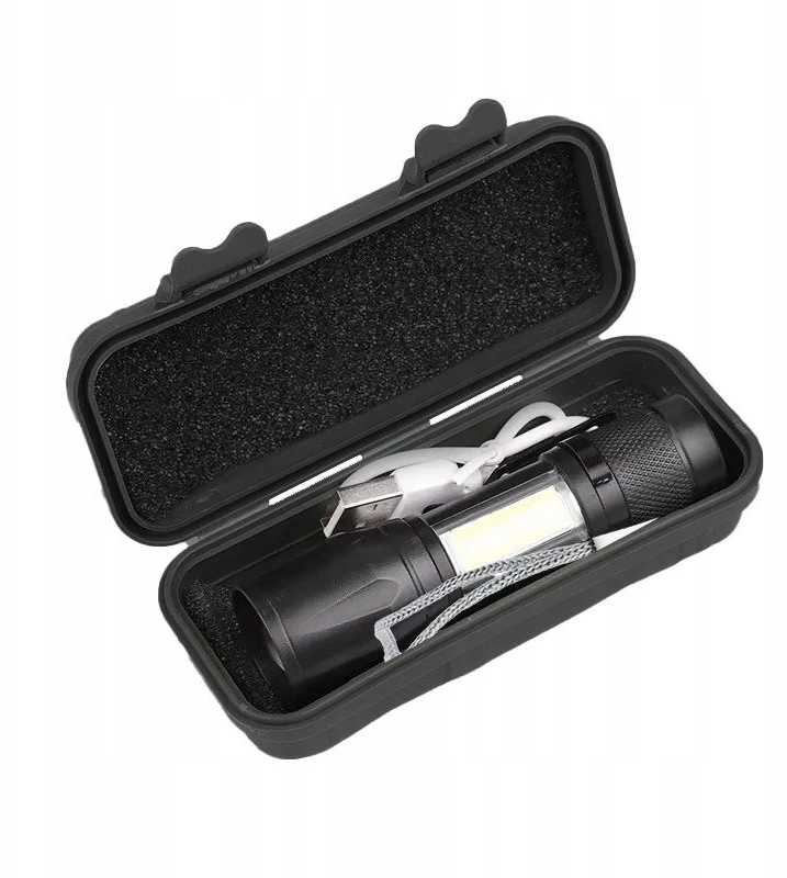 Žibintuvėlis UN LATARKA LED ZOOM AKU 5W XPE+ COB+ DĖKLAS