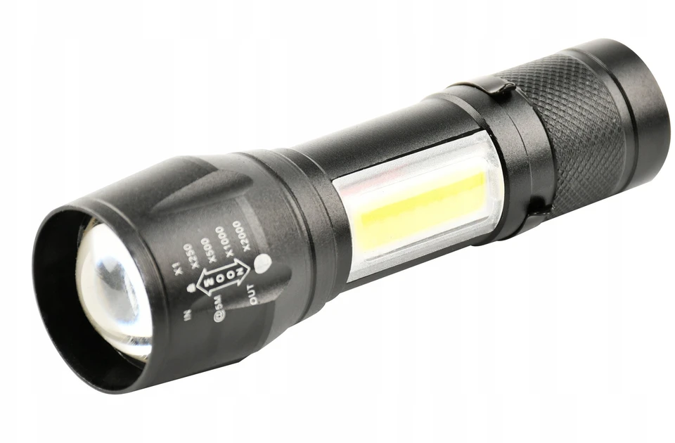 Žibintuvėlis UN LATARKA LED ZOOM AKU 5W XPE+ COB+ DĖKLAS