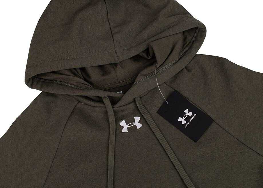 Vyriškas džemperis su gobtuvu Under Armour Rival Fleece, alyvuogių spalvos