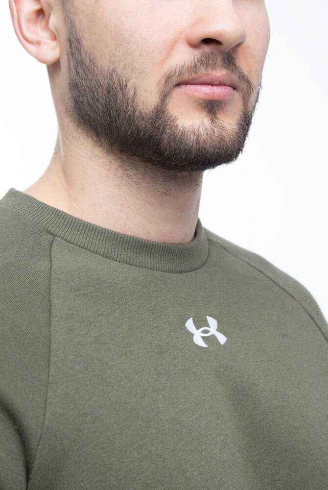 Vyriški „Under Armour Rival“ flisiniai marškinėliai, chaki spalvos, 1379755 390