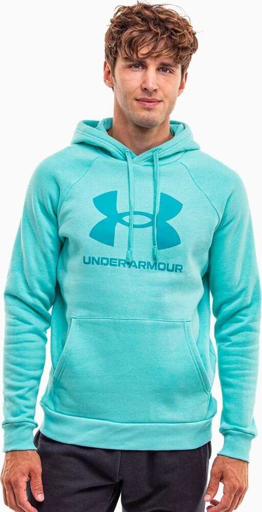 Vyriškas džemperis su gobtuvu Under Armour Rival Fleece Logo, mėtų spalvos