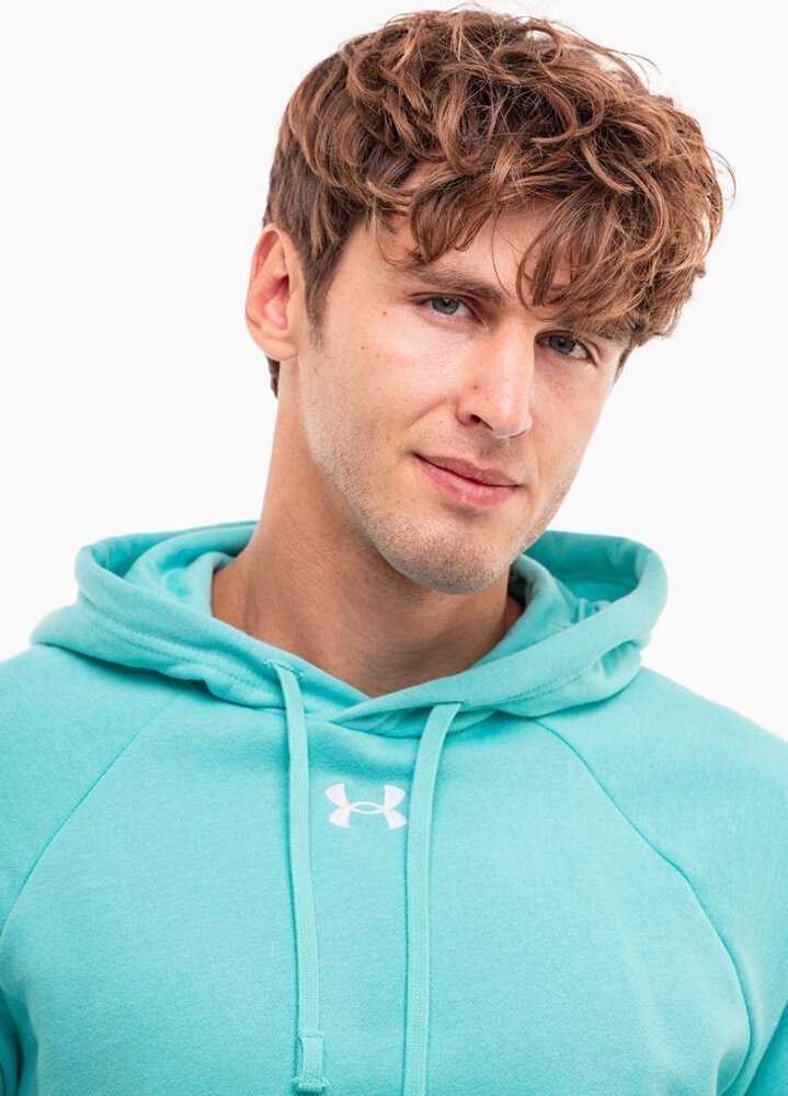 Vyriškas džemperis su gobtuvu Under Armour Rival Fleece, mėtų spalvos