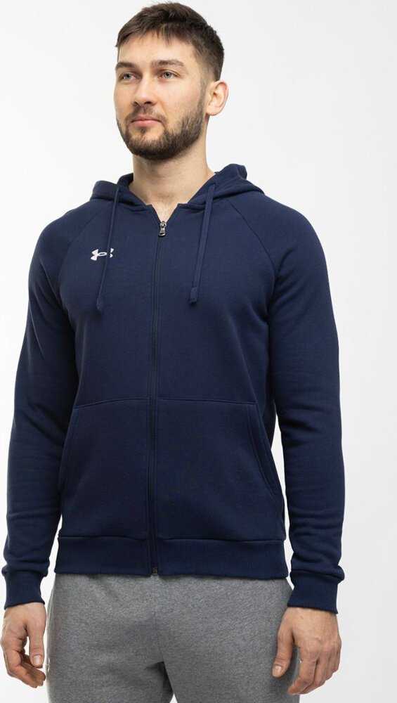 UAR Under Armour vyriški „Rival Fleece“ džemperiai su gobtuvu, mėlyni, Mėlyna 1379767 410