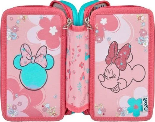 Undercover Slaptas pieštukų dėklas Trivietis pieštukų dėklas su priedais, Minnie Mouse