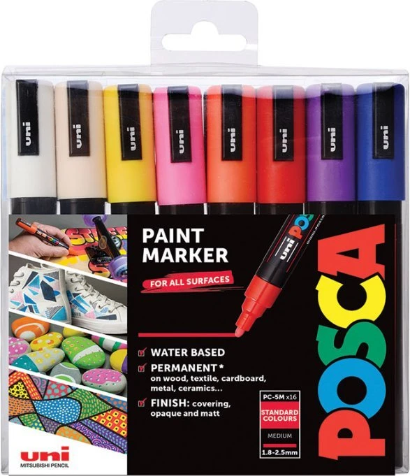 Carruzzo Posca - Pc5M - Medium Tip Pen, 16 Pc