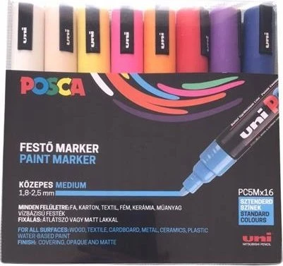 Carruzzo Posca - Pc5M - Medium Tip Pen, 16 Pc