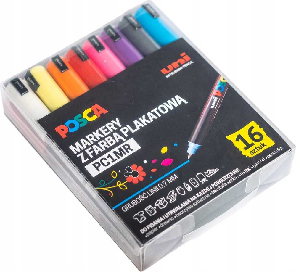 Uni Markerių rinkinys POSCA PC1MR, 16 vnt.