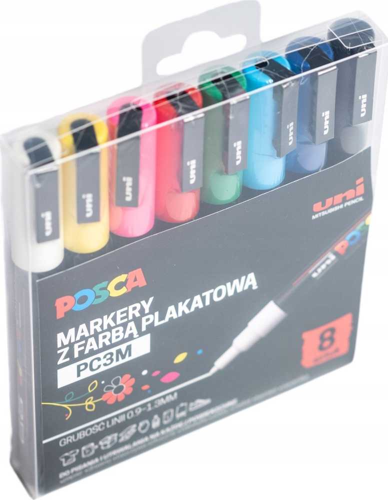 Uni Posca Markeriai Uni-Ball Posca PC-3M, 8 vnt.