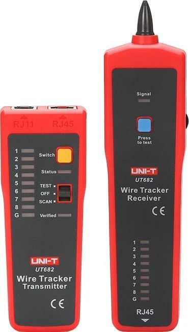 VIELOS PORŲ DETEKTORIUS SU KABELIŲ TESTERIU RJ-45 UT-682 UNI-T