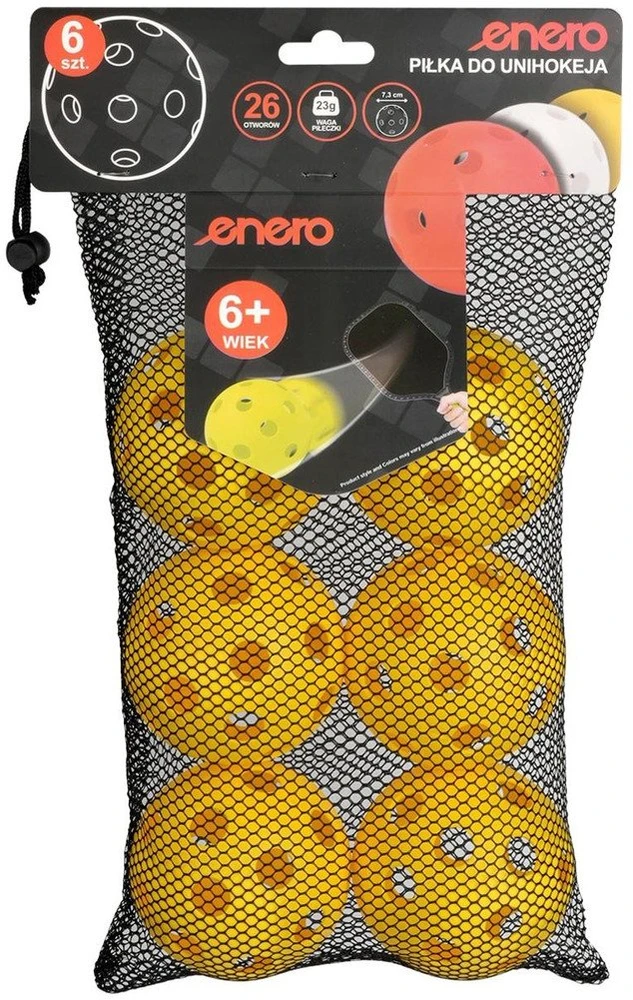 Enero unihokoja kamuoliukai, 6 vnt, geltoni
