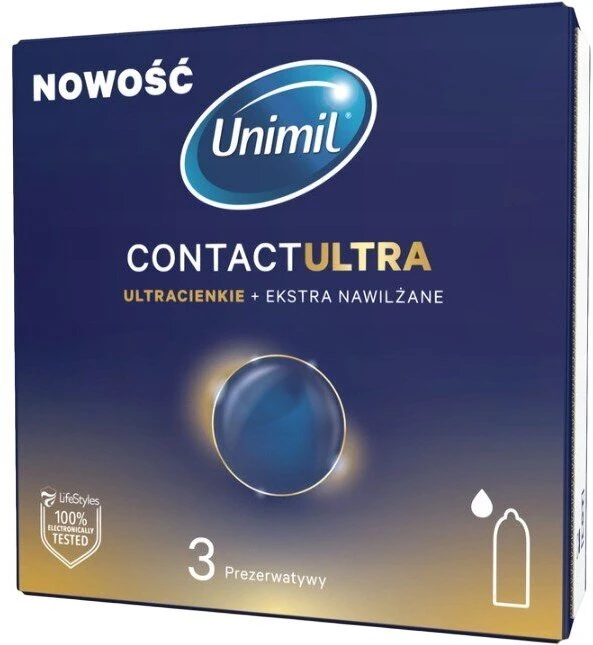 Unimil Contact Ultra ultra ploni tepami prezervatyvai 3 vnt.