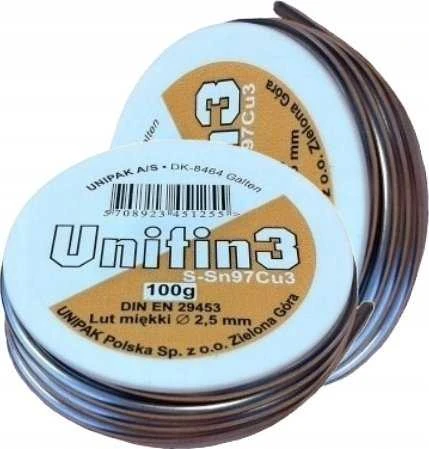 Unipak Lut miękki S-Sn97Cu3 2,5mm 100g - 4514230