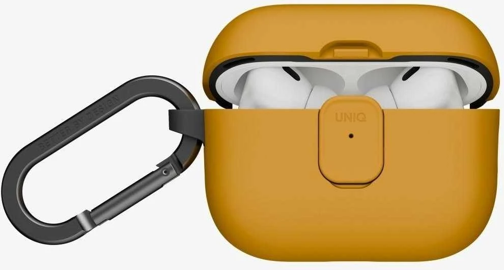 „Uniq Clyde“ dėklas, skirtas „AirPods Pro“ (3 kartos) – geltonai pilkas