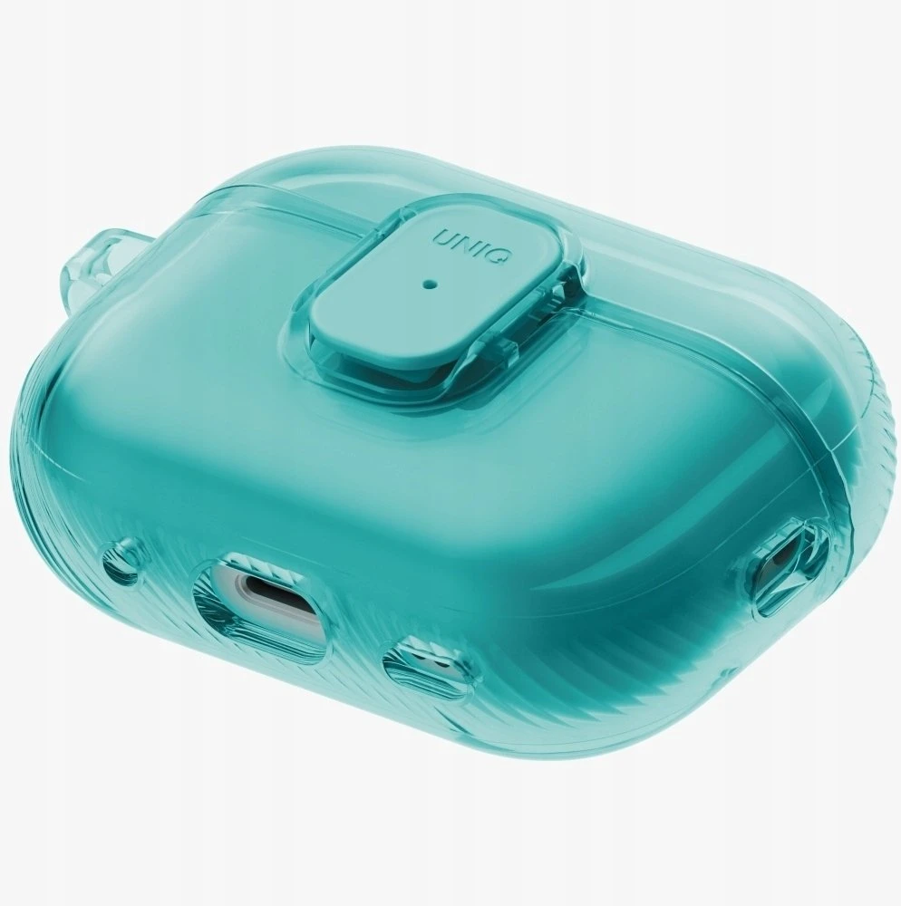 „Uniq Glase Pro“ dėklas, skirtas „AirPods Pro 3“ ausinėms, su užraktu – permatomas Mėlyna