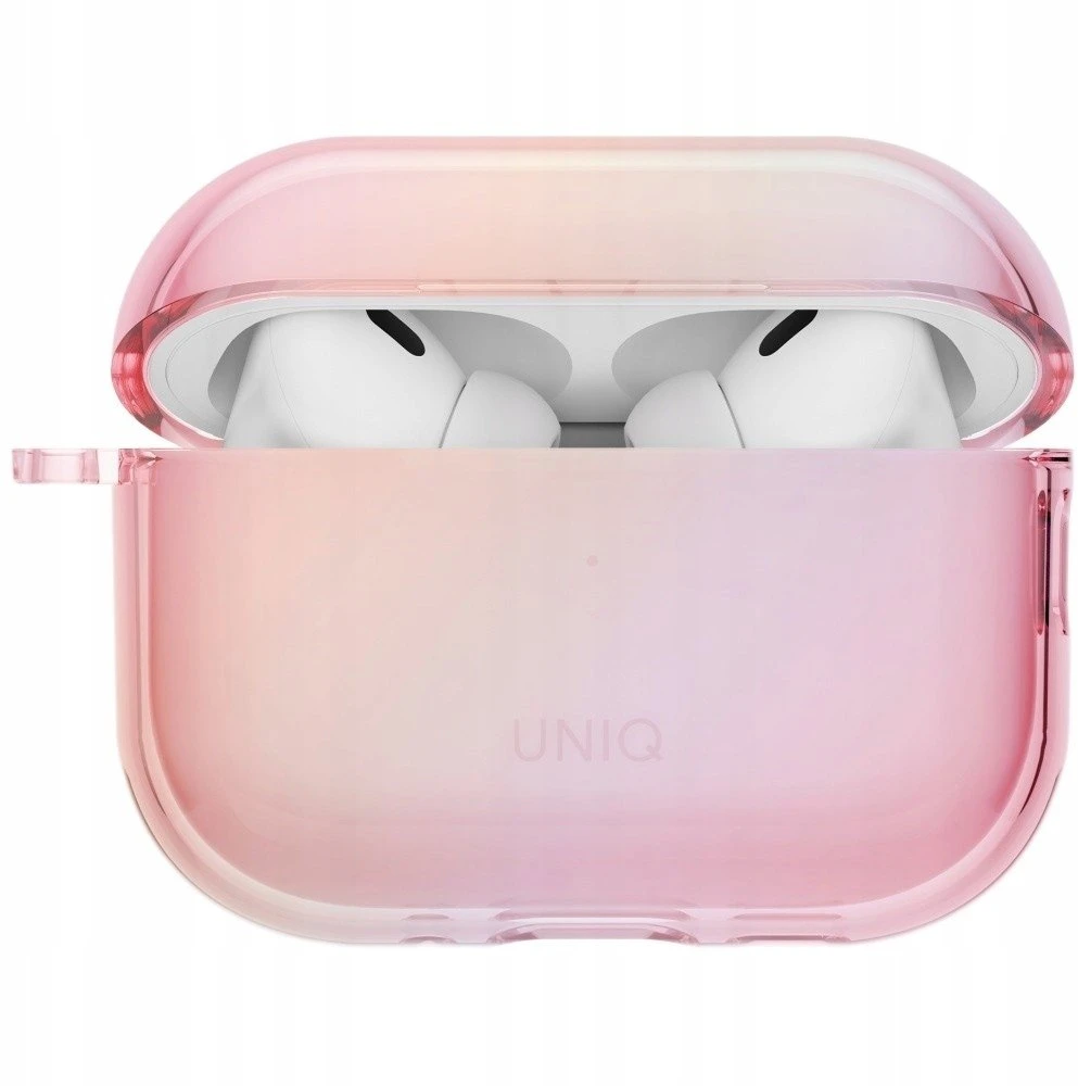 Dėklas Uniq Iridescia Hang Case for AirPods Pro 3 - Transparent Rožinė