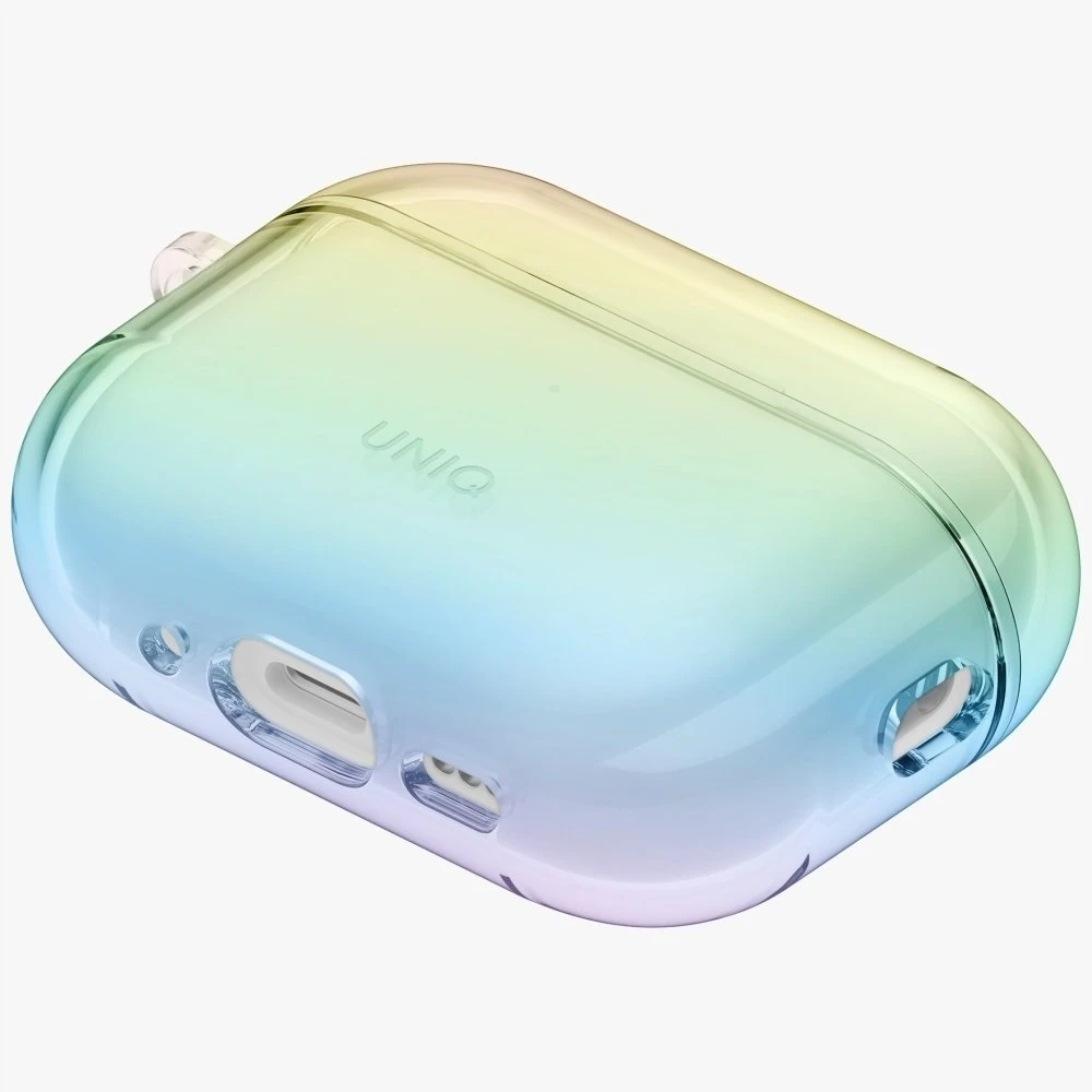 „Uniq Iridescia“ pakabinamas dėklas, skirtas „AirPods Pro 3“ – permatomas, įvairiaspalvis