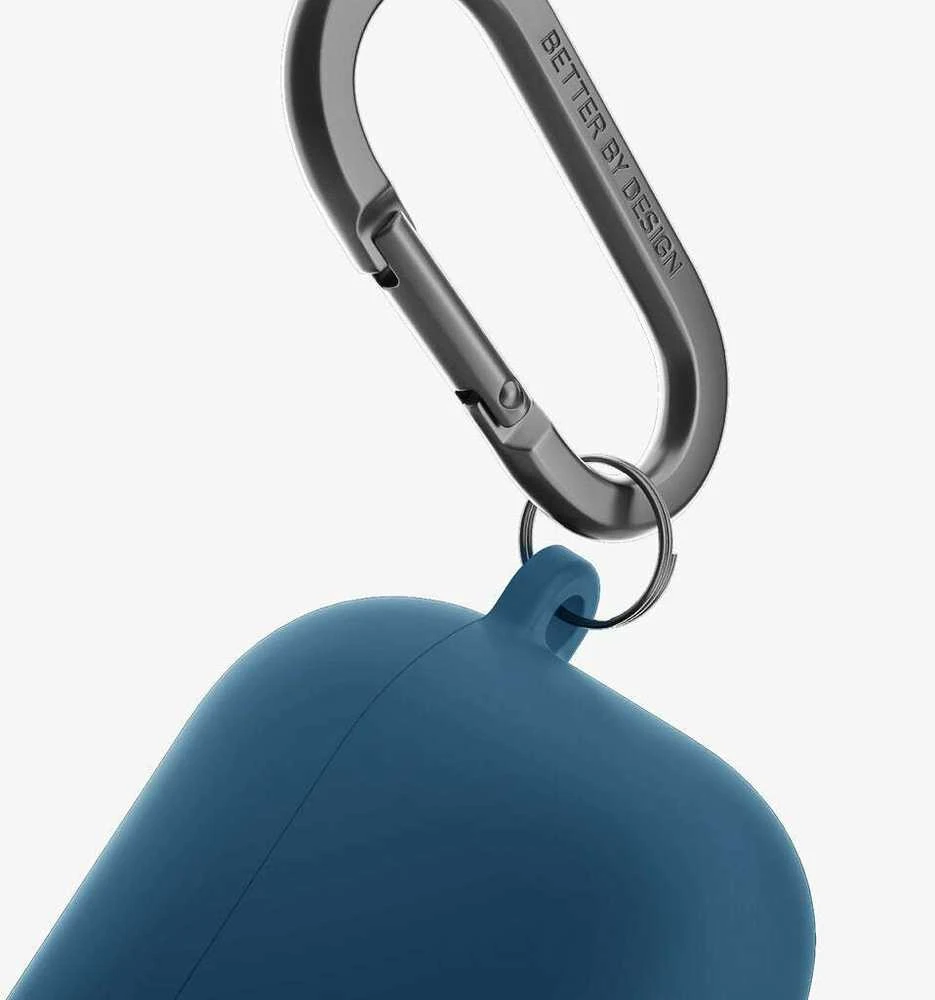 UNIQ dėklas Nexo AirPods 4 + Ear Hooks Silicone pacific mėlynas
