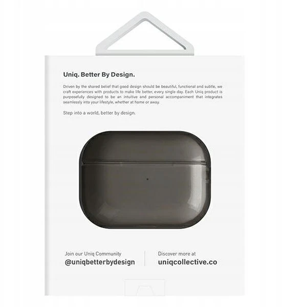 UNIQ Glase Dėklas AirPods Pro 2 gen glossy smoke