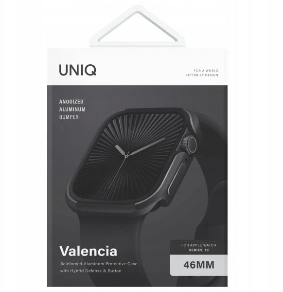 UNIQ Valencia dėklas Watch Series 46mm midnight juodos spalvos