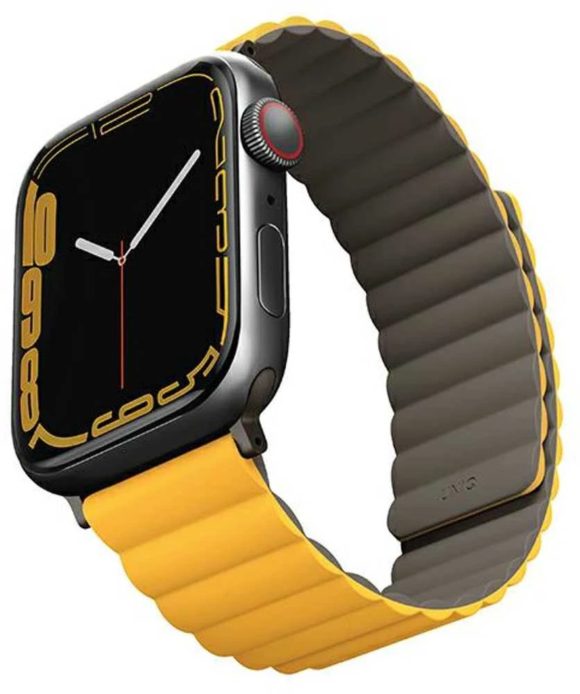 UNIQ Revix apyrankė Apple Watch Series1-8/SE/SE2/3/Ultra1/2/3 42/44/45/49mm Reversible Magnetic garstyčių spalvos