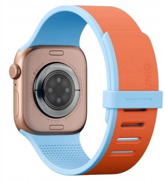 Dirželis UNIQ Revix IV Reversible Magnetic Apple Watch Series 1/2/3/4/5/6/7/8/9/10/11/12SE/SE2/SE3 40/41/42mm oranžinė-mėlyna