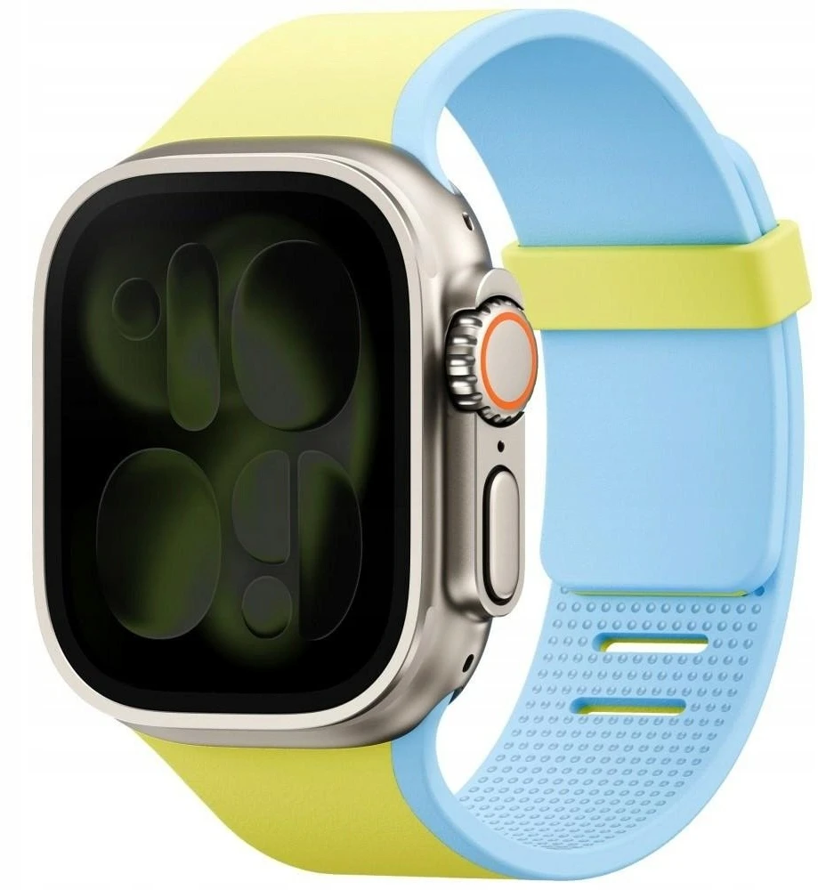 Dirželis UNIQ Revix IV Reversible Magnetic do Apple Watch Series 4/5/6/7/8/9/10/11/12/SE/SE2/SE3/Ultra/Ultra 2/Ultra 3/Ultra 4 44/45/46/49mm šviesiai žalia-mėlyna