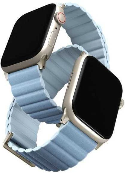 UNIQ Revix Premium apyrankė Apple Watch Series1-8/SE/SE2/SE3 38/40/41 Edition Reversible Mag baltos spalvos-mėlynas