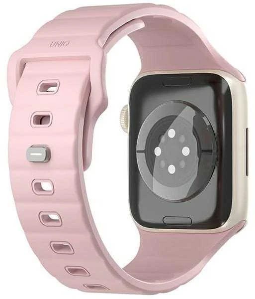 UNIQ Stride Apple Watch Series 1/2/3/4/5/6/7/8/9/SE/SE2/SE3 38/40/41mm FKM Rubber apyrankė rožinės spalvos/Pale