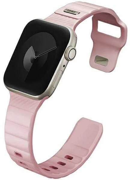 UNIQ Stride Apple Watch Series 1/2/3/4/5/6/7/8/9/SE/SE2/SE3 38/40/41mm FKM Rubber apyrankė rožinės spalvos/Pale