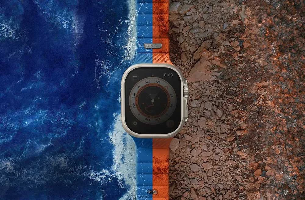 UNIQ apyrankė „Stride Apple Watch Series1/2/3/4/5/6/7/8/9/SE/SE2/SE3/Ultra1/2/3 42/44/45/49mm FKM Rubber“