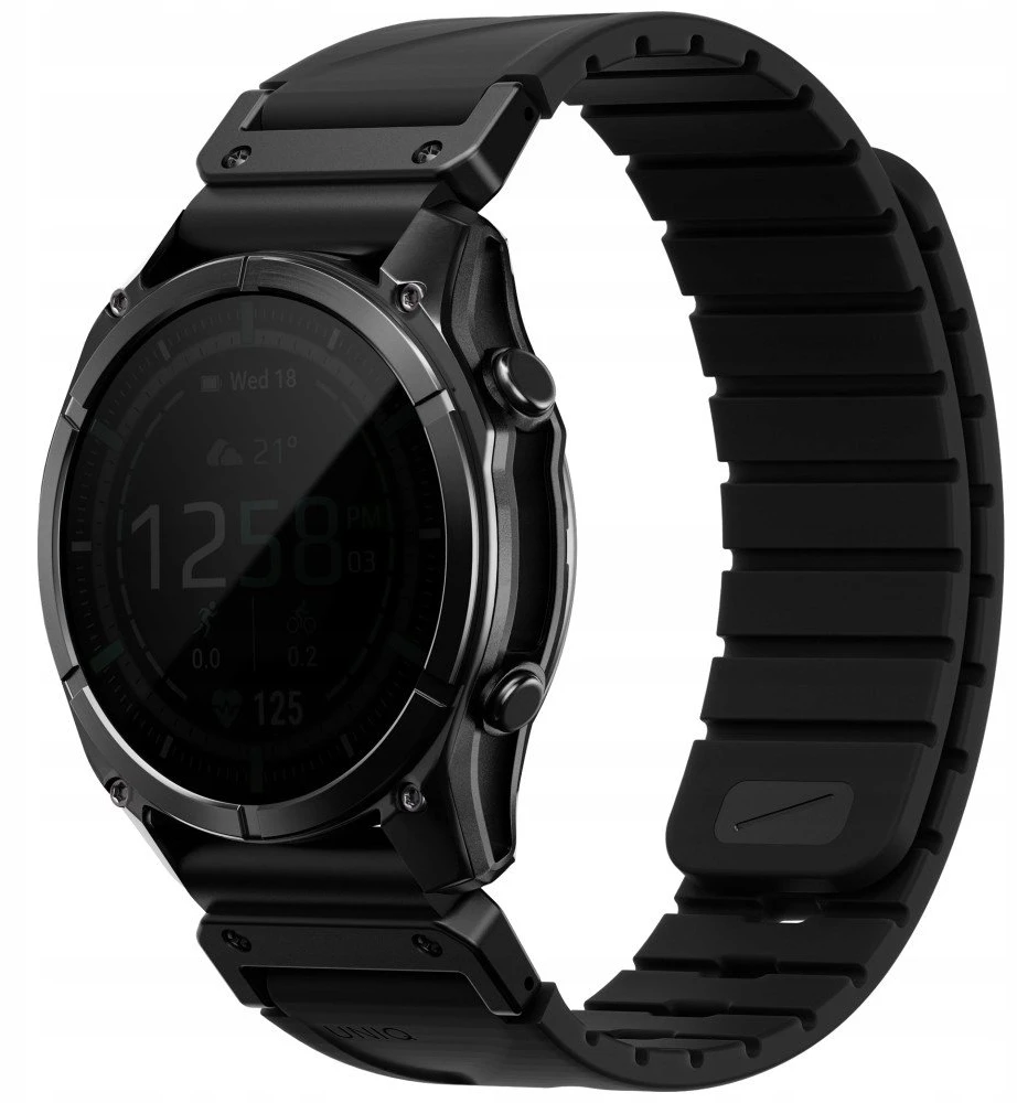 UNIQ Fluo x Smart-Fit apyrankė for Garmin 22mm juodos spalvos