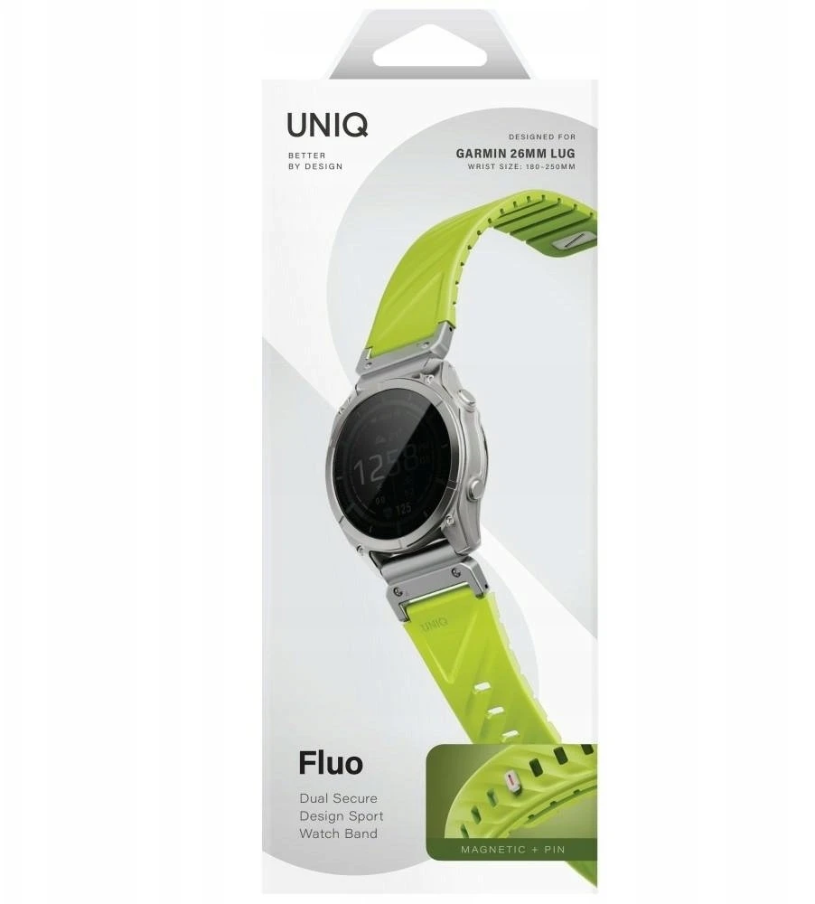 UNIQ Fluo x Smart-Fit apyrankė for Garmin 26mm Lime