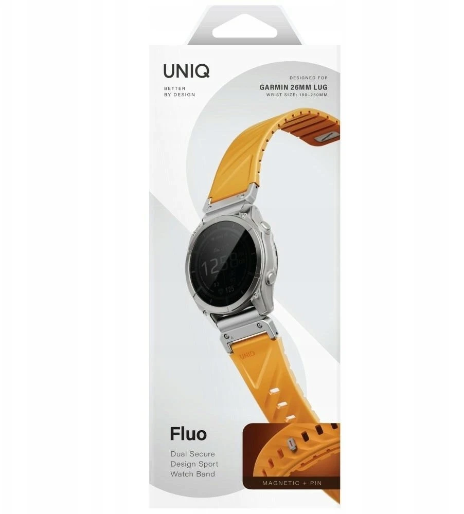 UNIQ Fluo x Smart-Fit apyrankė for Garmin 26mm oranžinės spalvos