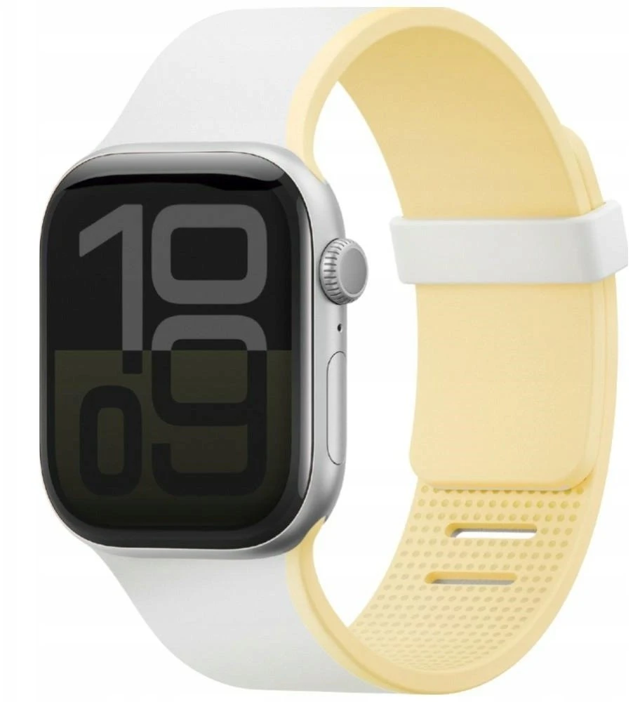 UNIQ laikrodžio apyrankė „Revix IV Premium Apple Watch 42/41/40mm Edition“ dvipusė magnetinė baltos spalvos-geltona
