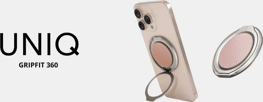 UNIQ Gripfit 360 Magnetic Mount&Kickstand Magnetic Holder blush rožinės spalvos