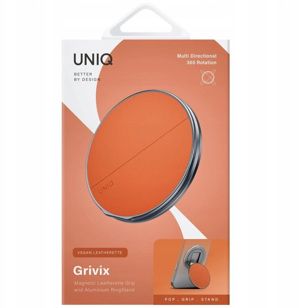 Magnetic Mount UNIQ Grivix Classic 360 Mount&Grip Stand oranžinės spalvos