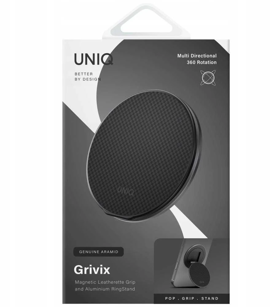 Magnetic holder UNIQ Grivix Premium 360 Mount&Grip Stand juodos spalvos