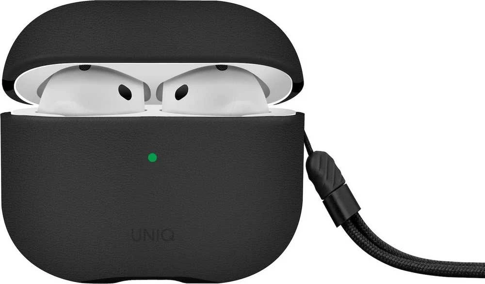 UNIQ dėklas Lyden DS AirPods 4 dallas juodos spalvos