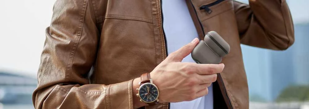 UNIQ dėklas Lyden DS AirPods 4 flint pilkos spalvos