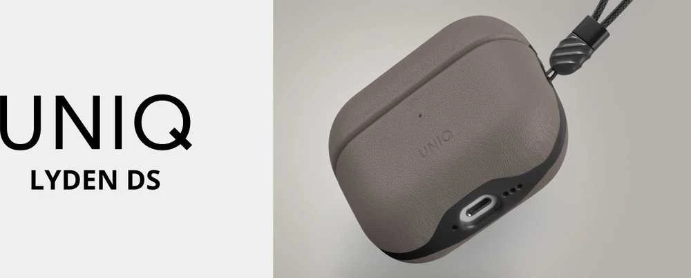 UNIQ dėklas Lyden DS AirPods 4 flint pilkos spalvos