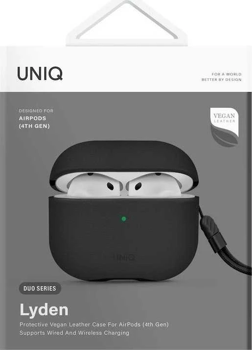 UNIQ dėklas Lyden DS AirPods 4 dallas juodos spalvos