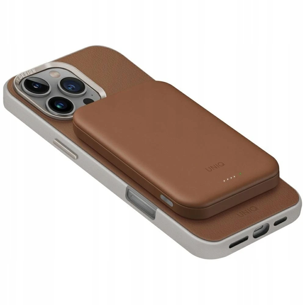 „Uniq Lyden Lexa Magnetic 5000mAh PD USB-C MagSafe“ išorinė baterija – ruda