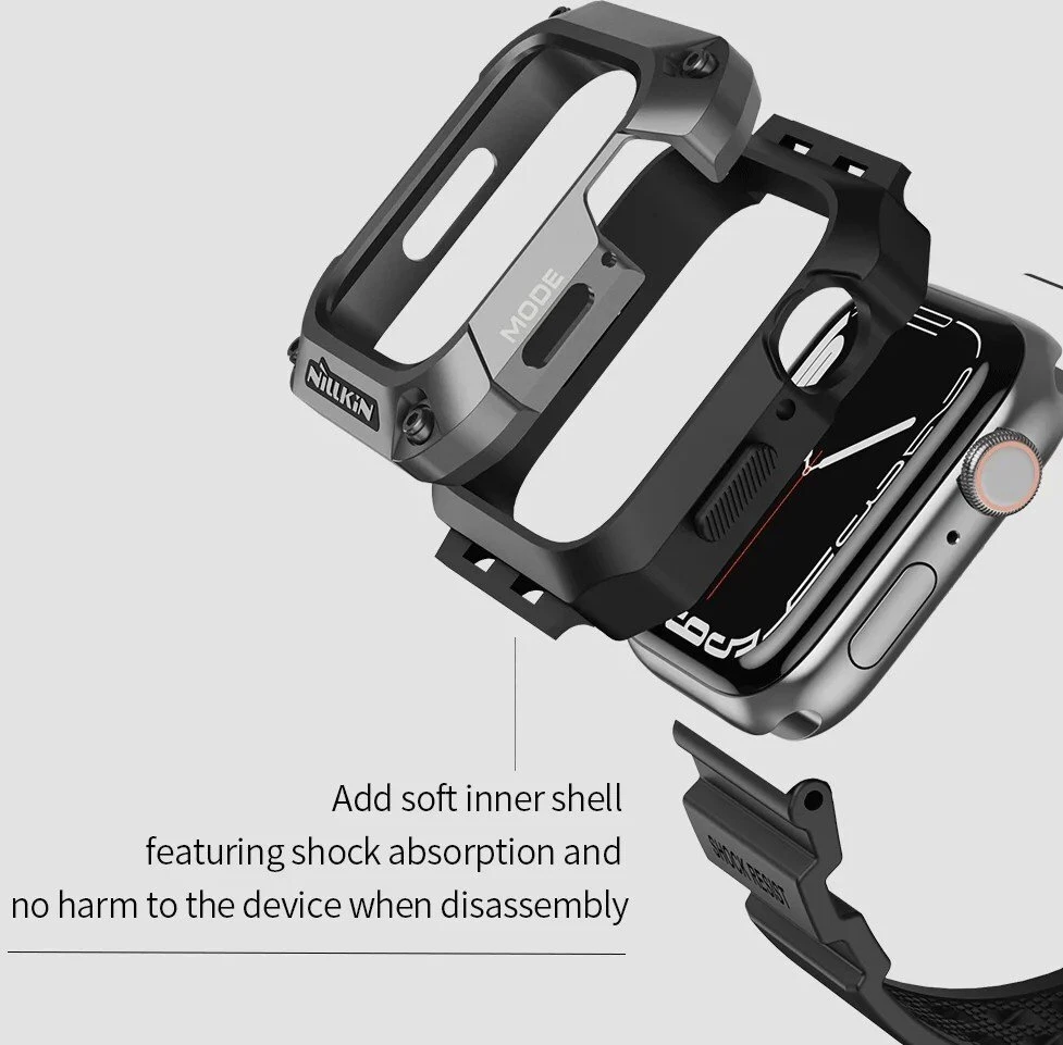 Nillkin DynaGuard apyrankė + dėklas Apple Watch Series 44mm 4/5/6 juodas