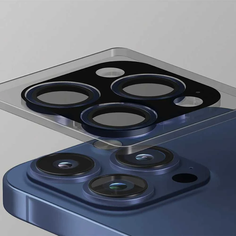Uniq Optix Clear Camera Lens Protector iPhone 16/16 Plus su aplikatoriumi - Clear Juodas