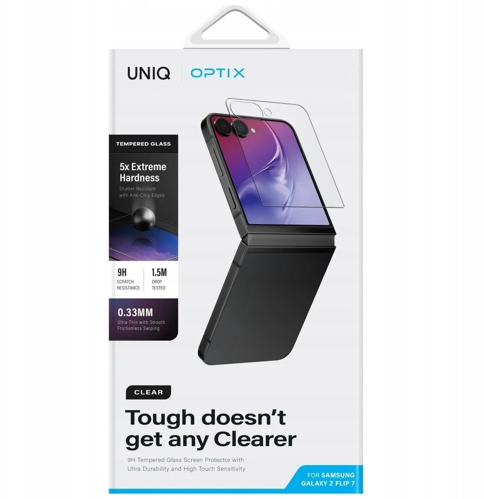UNIQ Optix Clear Apsauginis stiklas skirtas Samsung Galaxy Z Flip7