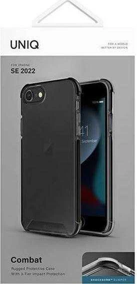 UNIQ Combat dėklas Apple iPhone SE 2022 / SE 2020 / 7 / 8, anglies juodos spalvos