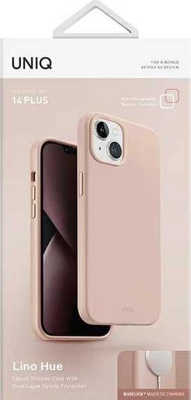UNIQ Lino Hue Dėklas Apple iPhone 14 Plus / 15 Plus 6,7″ Magclick Charging blush rožinės spalvos